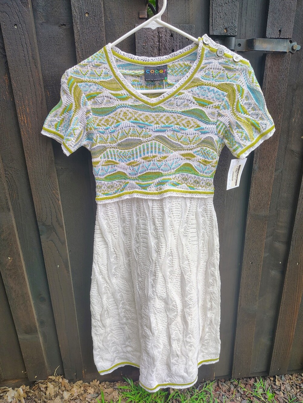 Girls 12+ Coogi Sweater Dress - Green Multi